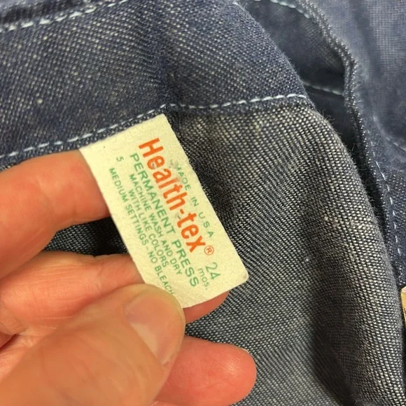 Vintage healthtex western stitch Dark Blue Kids Overalls 24m - Picture 8 of 8